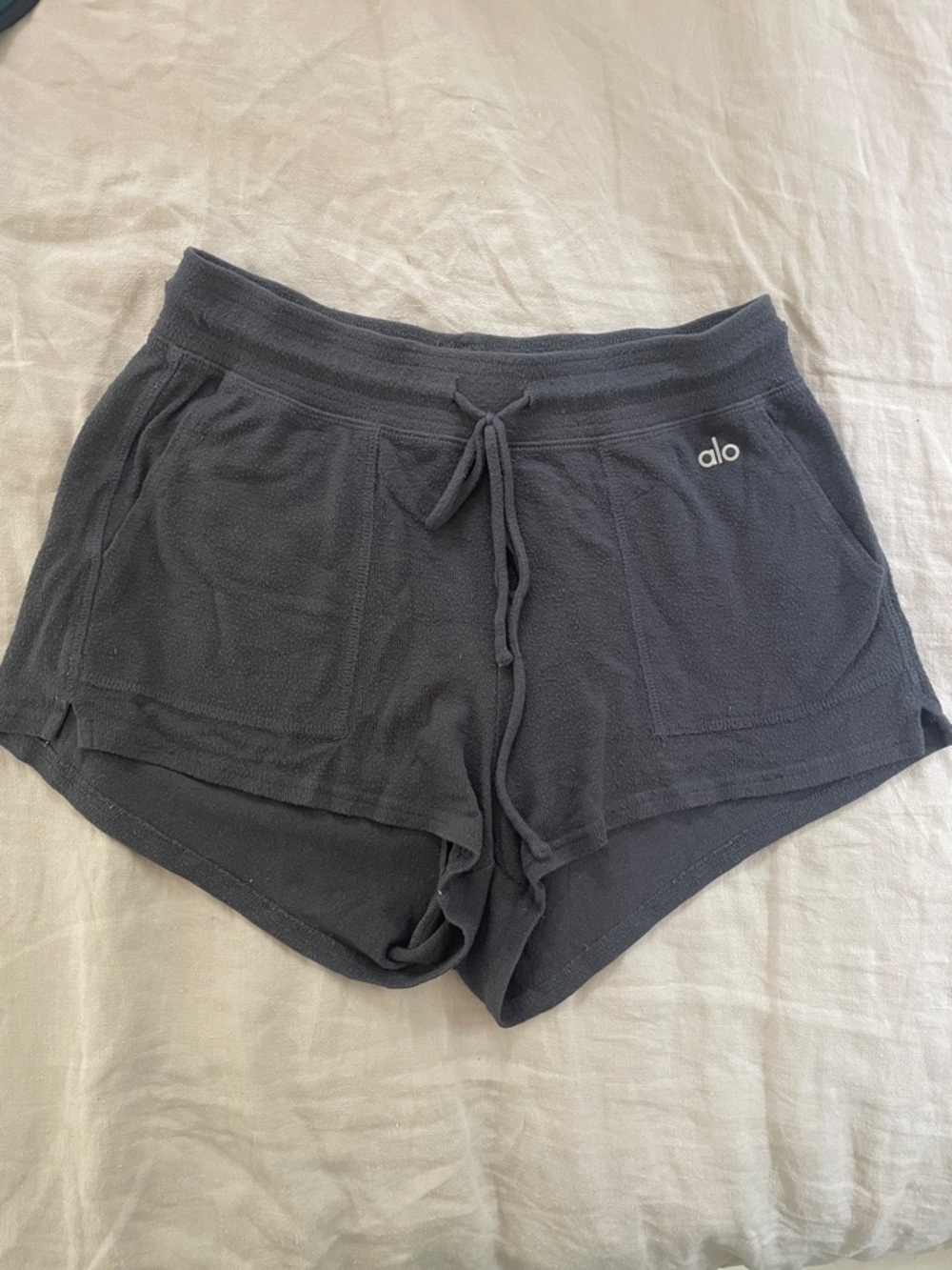 ALO Yoga Black Drawstring Athletic Lounge Shorts